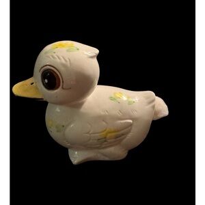 Vintage ceramic duck cotton dispenser